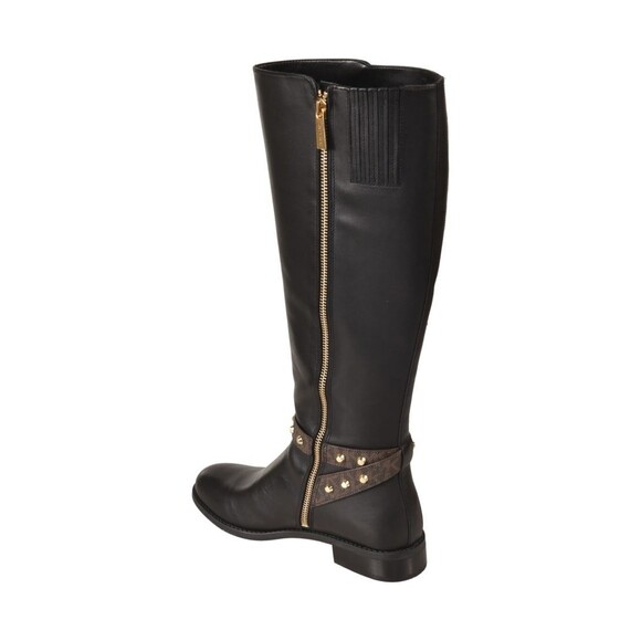 Michael Kors Womens Harland Riding Boot Size 10 Tall Black Brown Leather MK - Picture 4 of 4